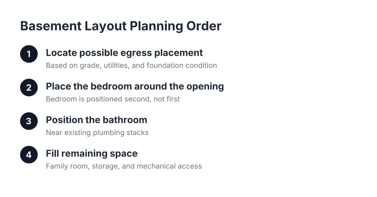 basement bedroom egress placement