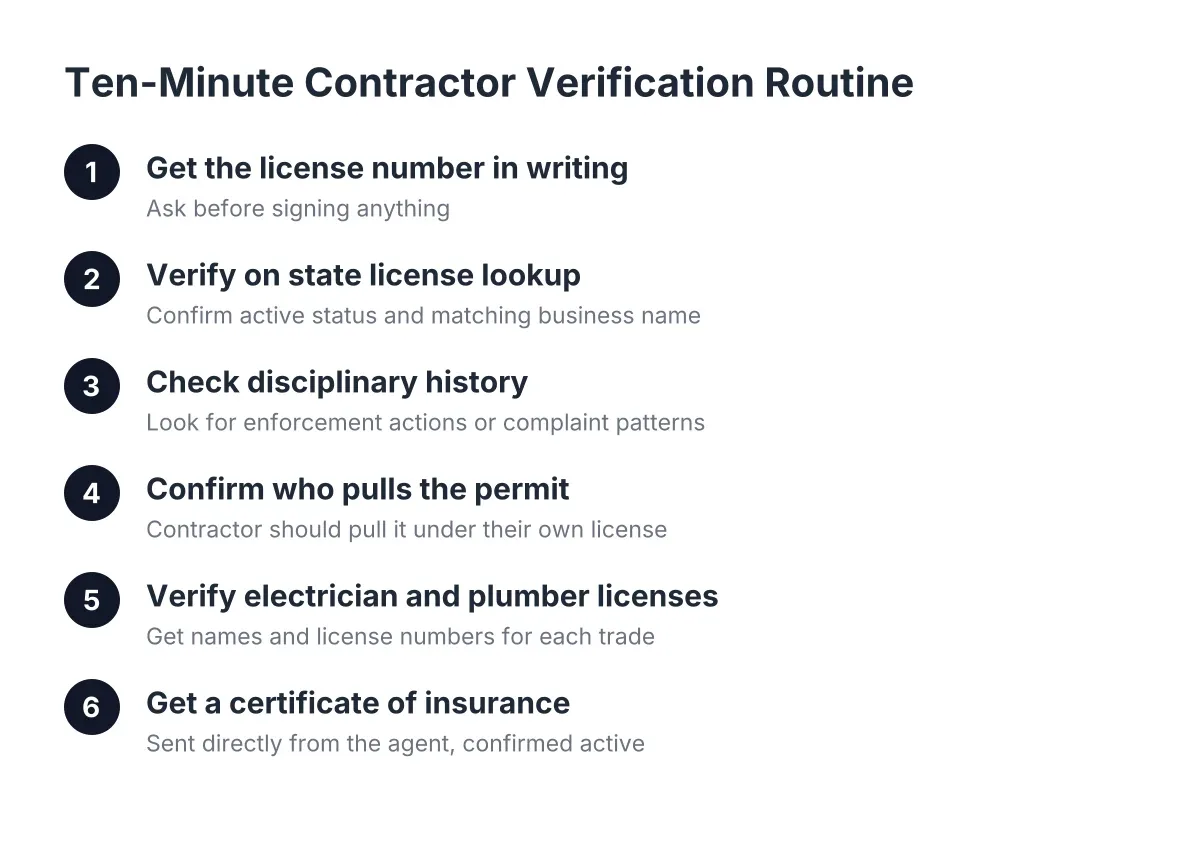 verify contractor license insurance