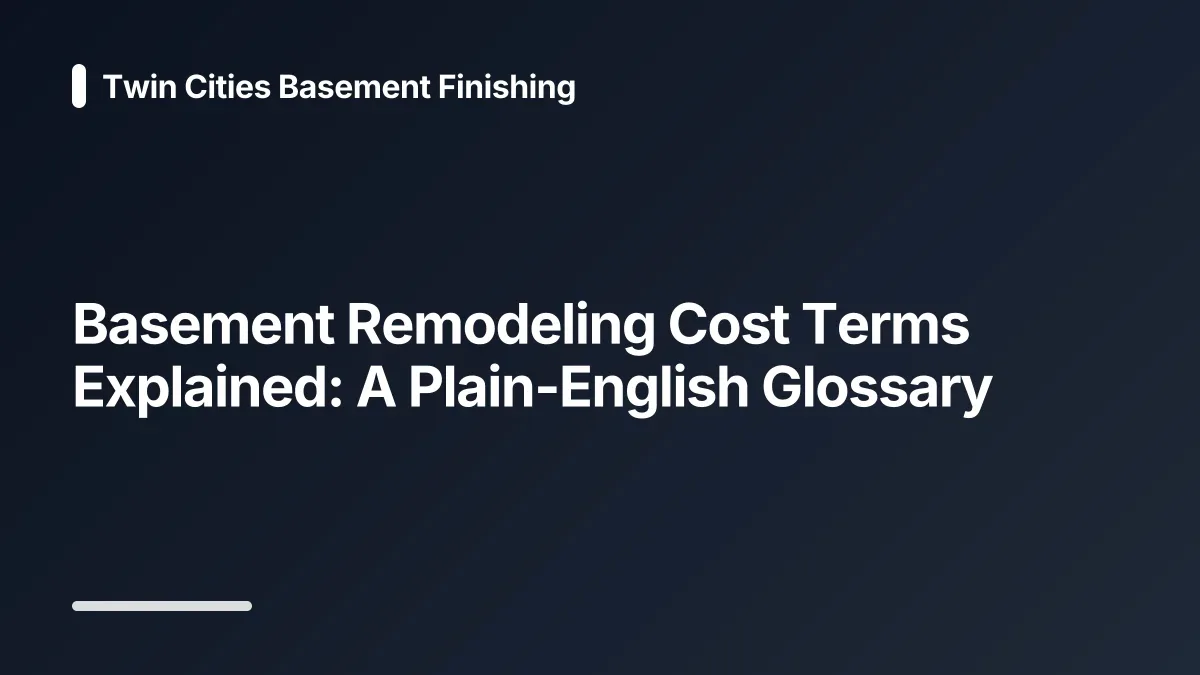 basement remodeling cost glossary